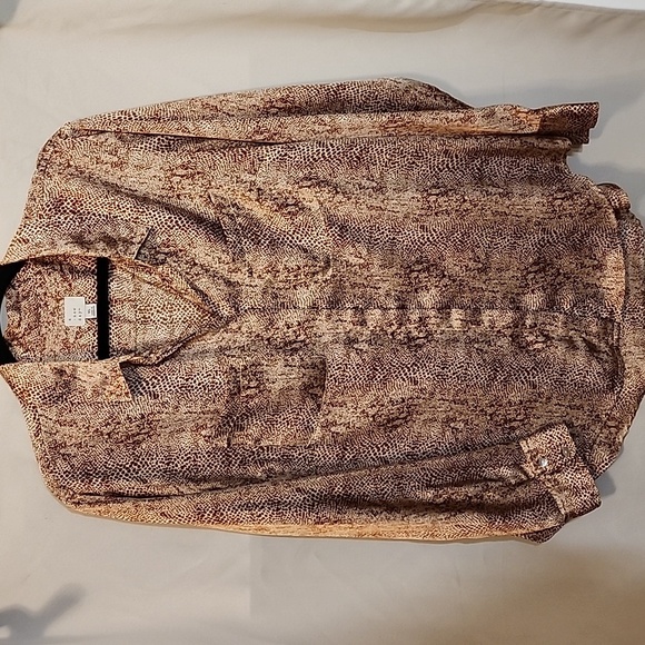 ANew Day Snake Skin Printed Long Sleeve Button Down XL - Picture 1 of 5